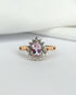 Bague Marguerite Tourmaline Rose 1.30 carat & 14 Topazes Blanches "Ginevra" - Elliade Paris