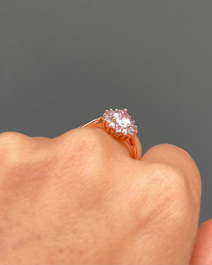 Bague Marguerite Tourmaline Rose 1.30 carat &amp; 14 Topazes Blanches &quot;Ginevra&quot; - Elliade Paris