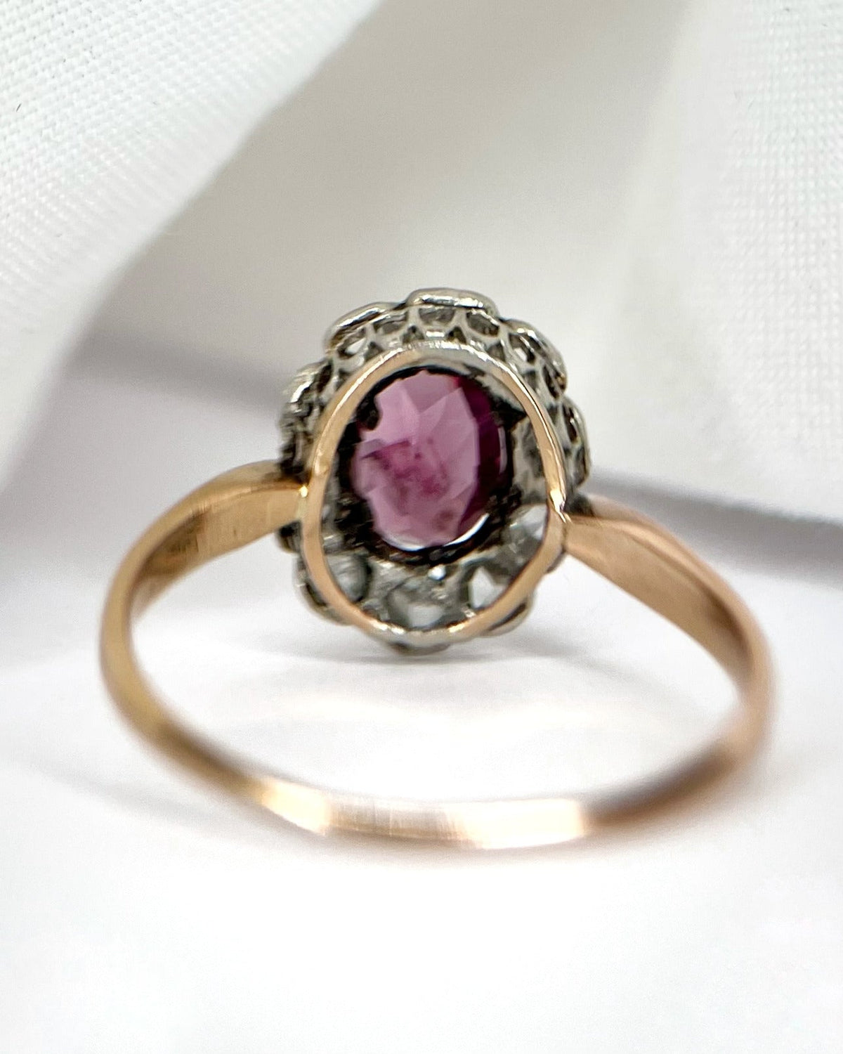 Bague Marguerite Tourmaline Rose &amp; Diamants "Sandy" - Elliade Paris