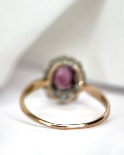 Bague Marguerite Tourmaline Rose &amp; Diamants "Sandy" - Elliade Paris