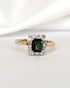 Bague Marguerite Tourmaline Verte 0.76 carat & Diamants "Eddy" - Elliade Paris