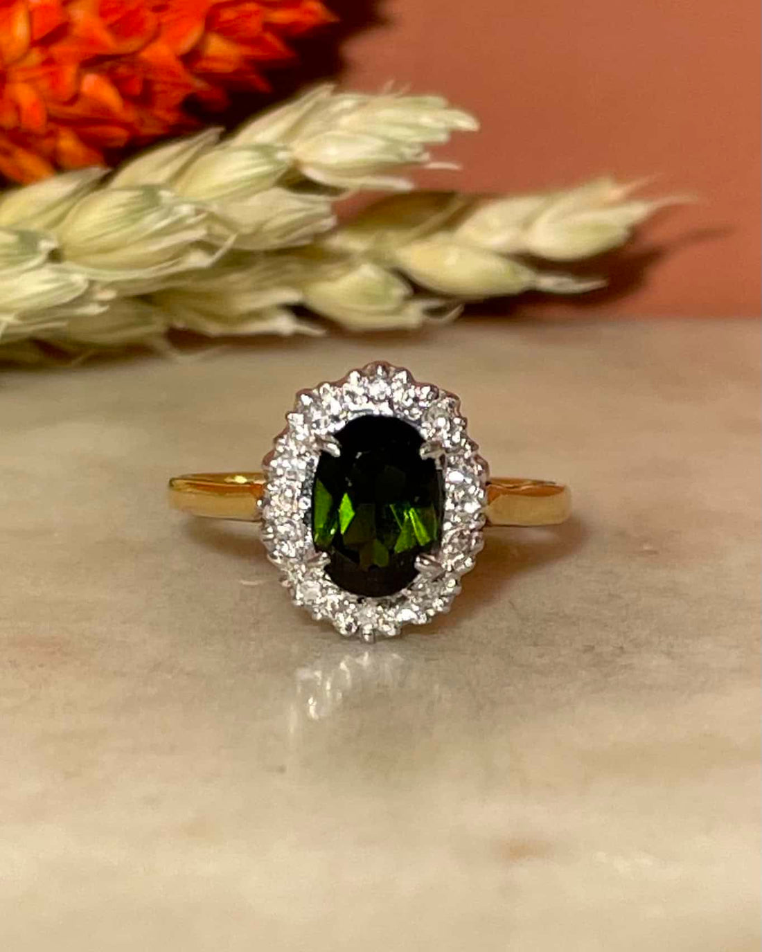 Bague Marguerite Tourmaline &amp; Diamants &quot;Abbie&quot;