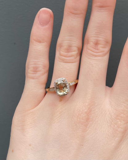 Bague Marguerite Turkisite 1.50 carat &amp; 32 Diamants 0.42 carat &quot;Cyrielle&quot; - Elliade Paris