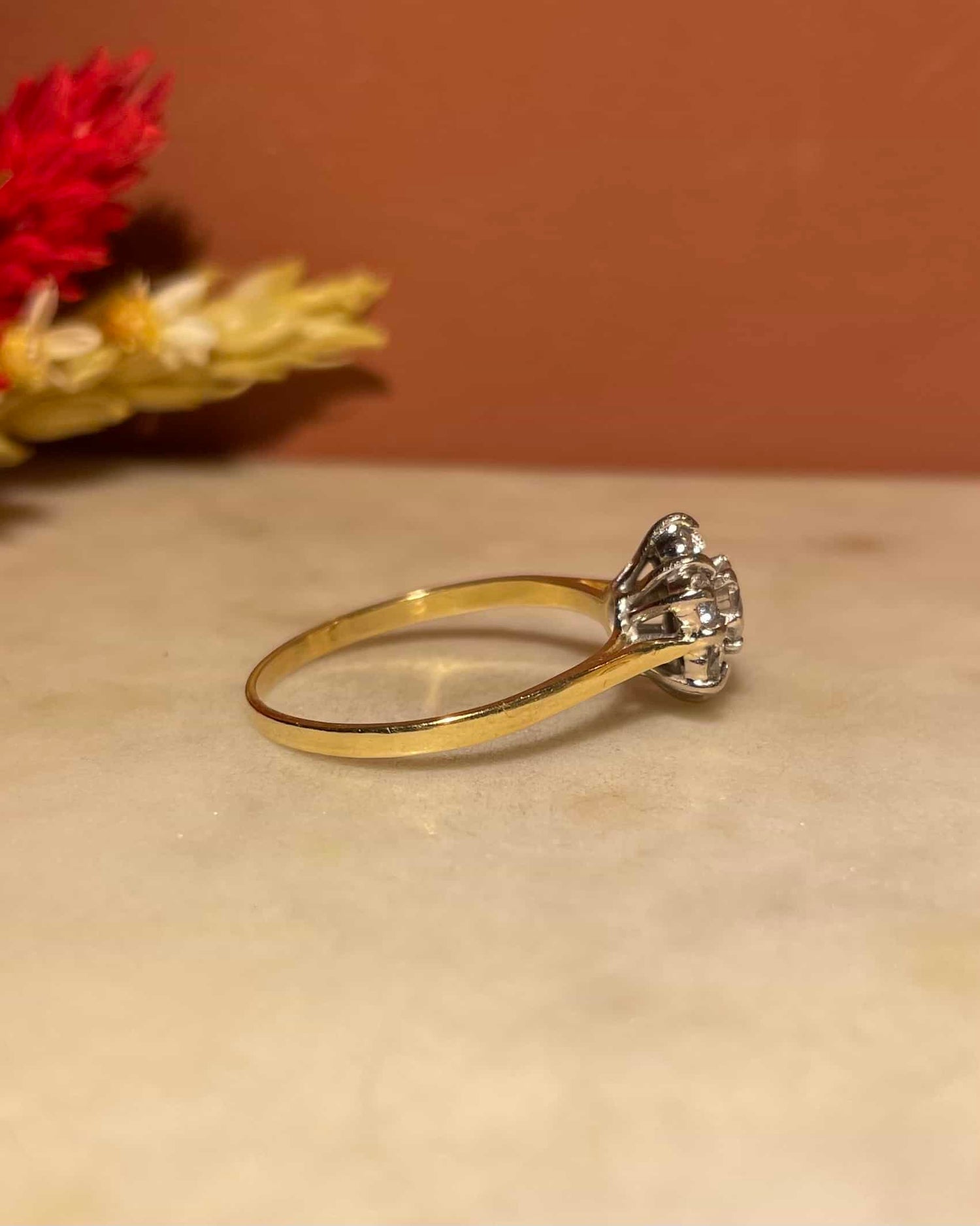 Bague Marguerite Vintage Diamants 0.75 carat &quot;Simone&quot;