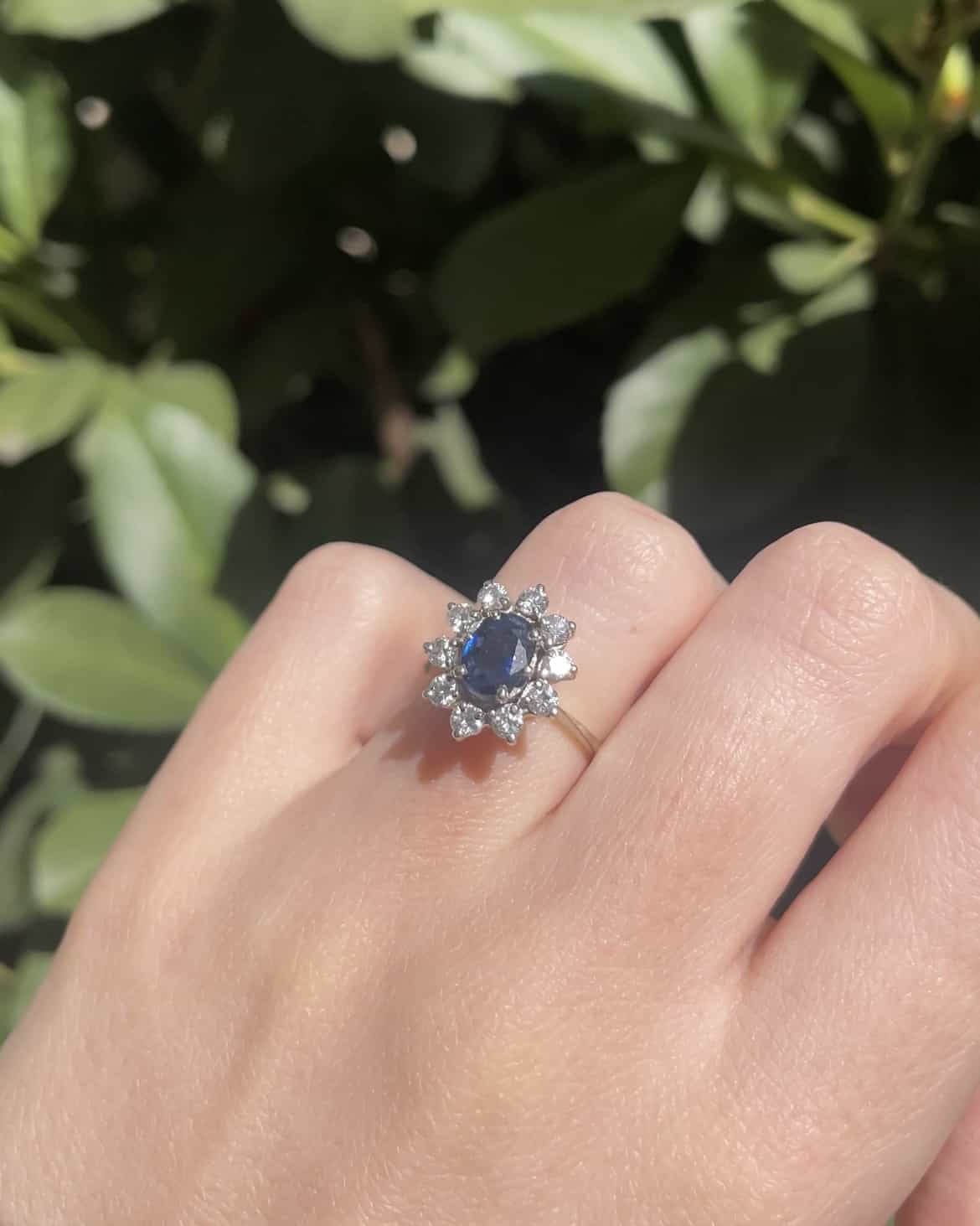 "Giovanka" Sapphire &amp;amp; Diamond Daisy Ring 