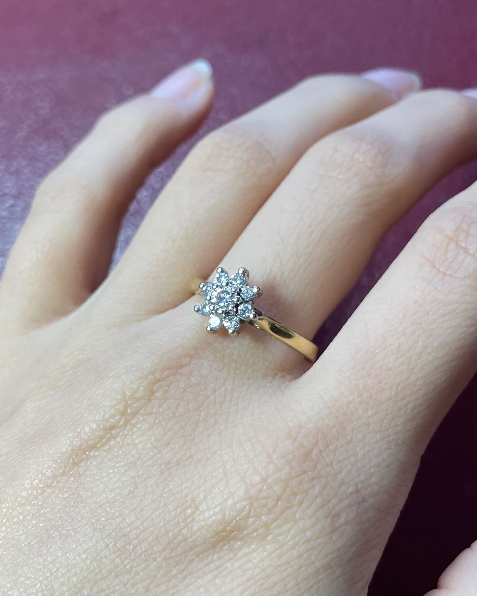 Bague Marguerite Vintage Diamants 0.31 carat "Arla" - Elliade Paris