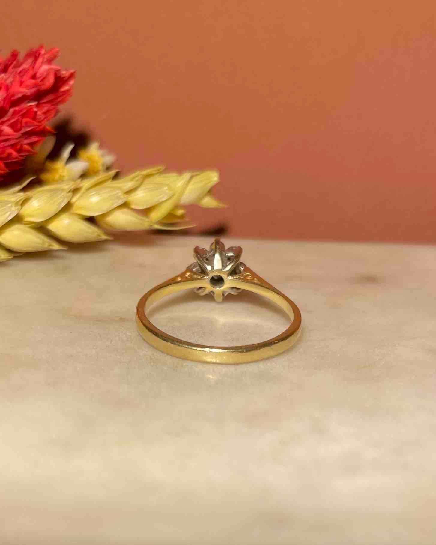 Bague Marguerite Vintage Diamants 0.31 carat "Joia" - Elliade Paris