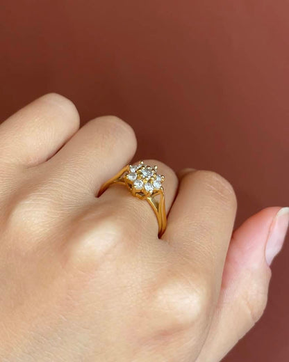 Bague Marguerite Vintage Diamants 0.32 carat &quot;Isabeau&quot; - Elliade Paris