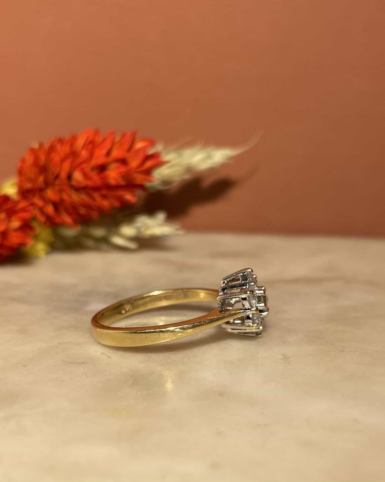 Bague Marguerite Vintage Diamants 0.60 carat "Qiana" - Elliade Paris