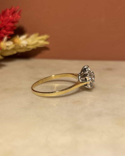 Bague Marguerite Vintage Diamants 0.75 carat &quot;Simone&quot; - Elliade Paris