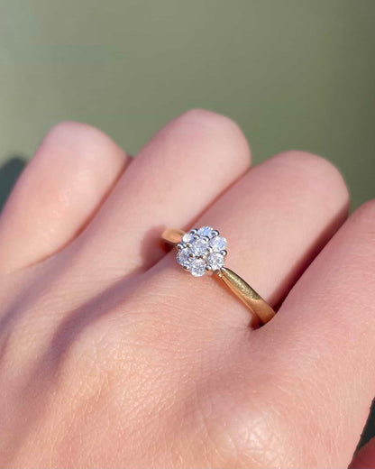 Bague Marguerite Vintage Diamants 0.21 carat &quot;Rila&quot;