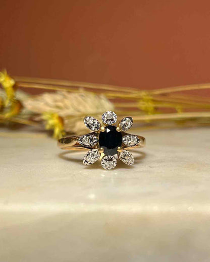 Bague Marguerite Saphir &amp; Diamants &quot;Camelia&quot;