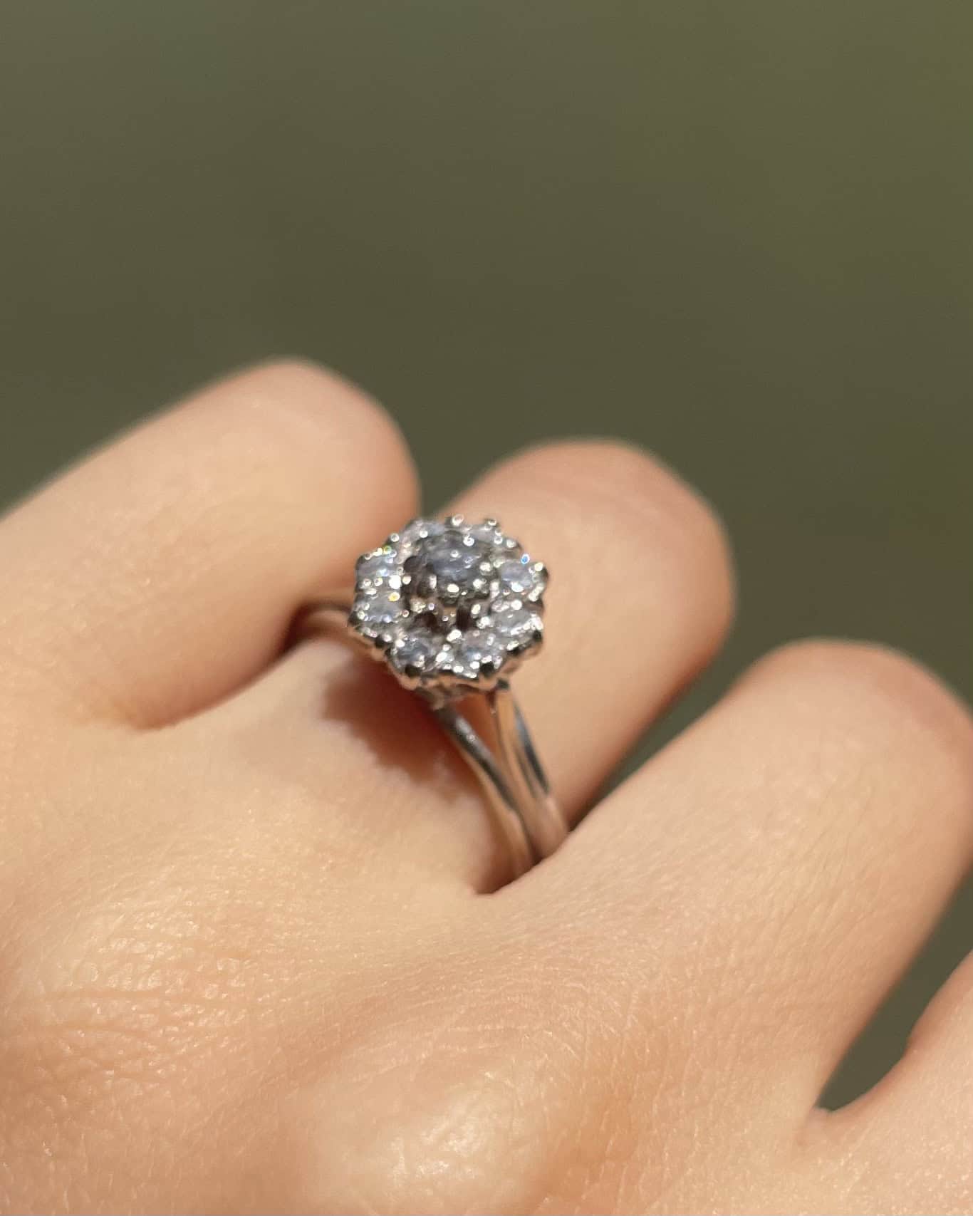 Bague Marguerite Vintage Diamants &quot;Silvia&quot; - Elliade Paris