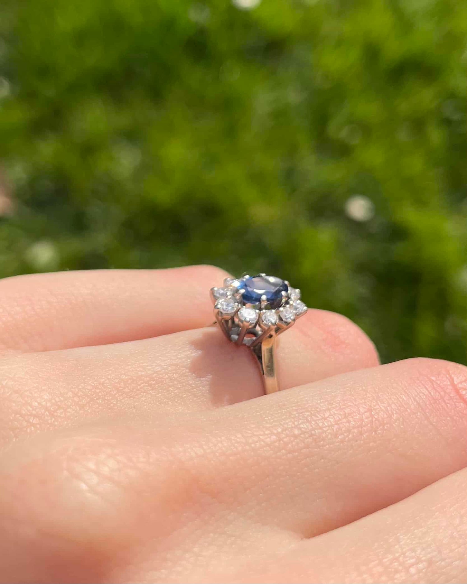 Bague Marguerite Saphir &amp; Diamants &quot;Caspian&quot;