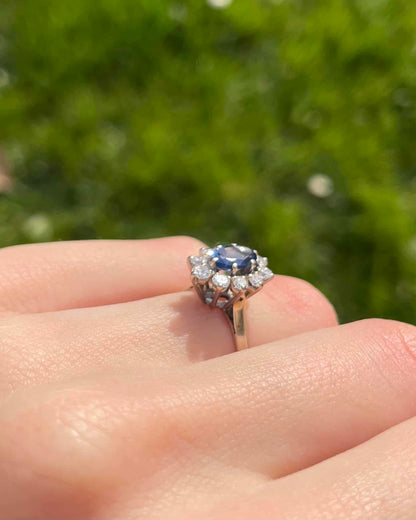 Bague Marguerite Saphir &amp; Diamants &quot;Caspian&quot;