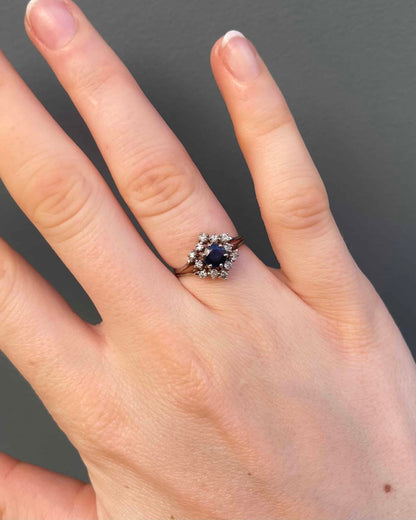 Bague Marguerite Saphir 0.65 Carat &amp; Diamants &quot;Eden&quot;