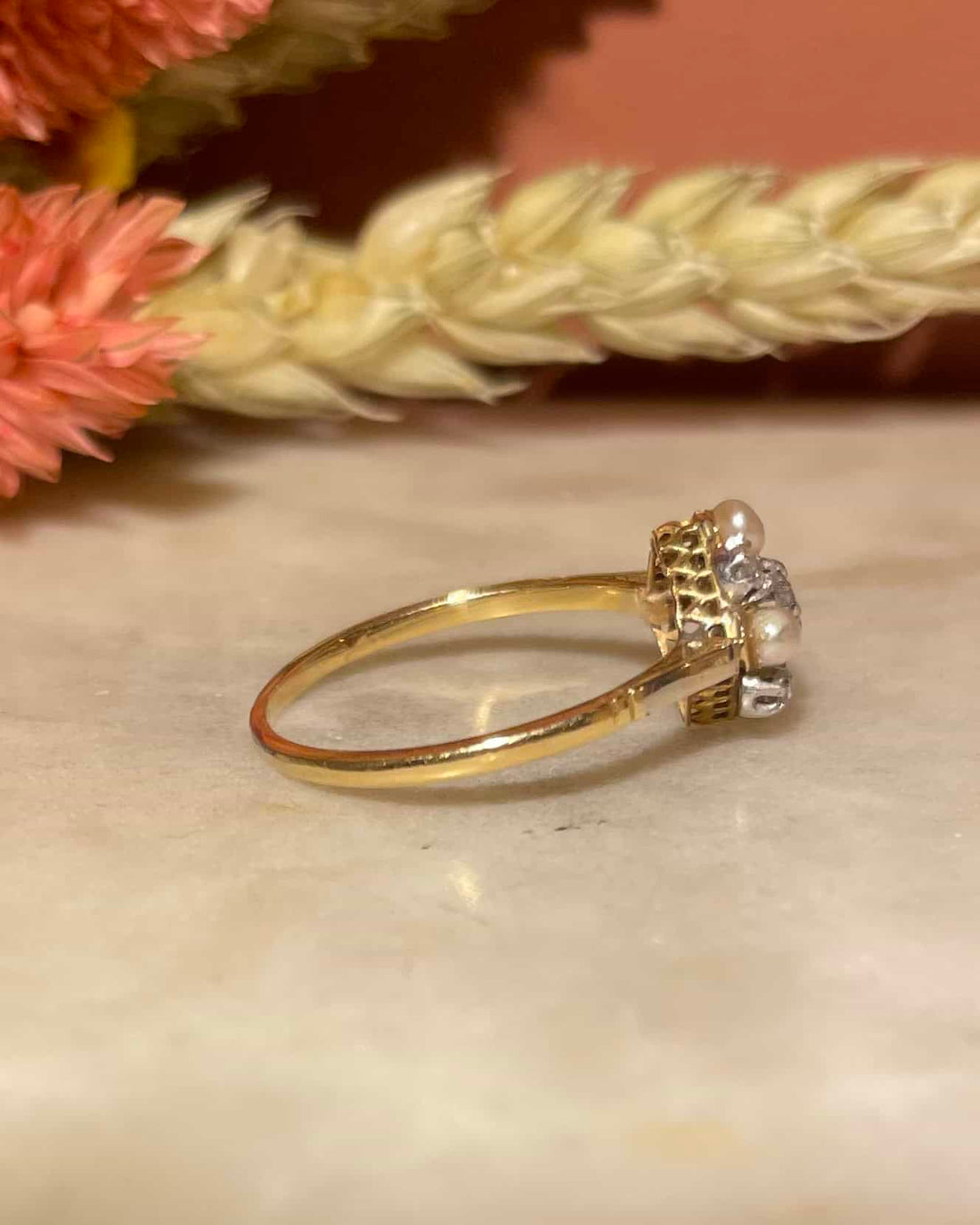 Bague Marguerite Perle &amp; Diamants &quot;Océane&quot;