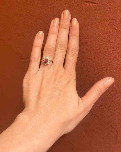 Bague Marguerite Diamants &amp; Rubis &quot;Daphné&quot;