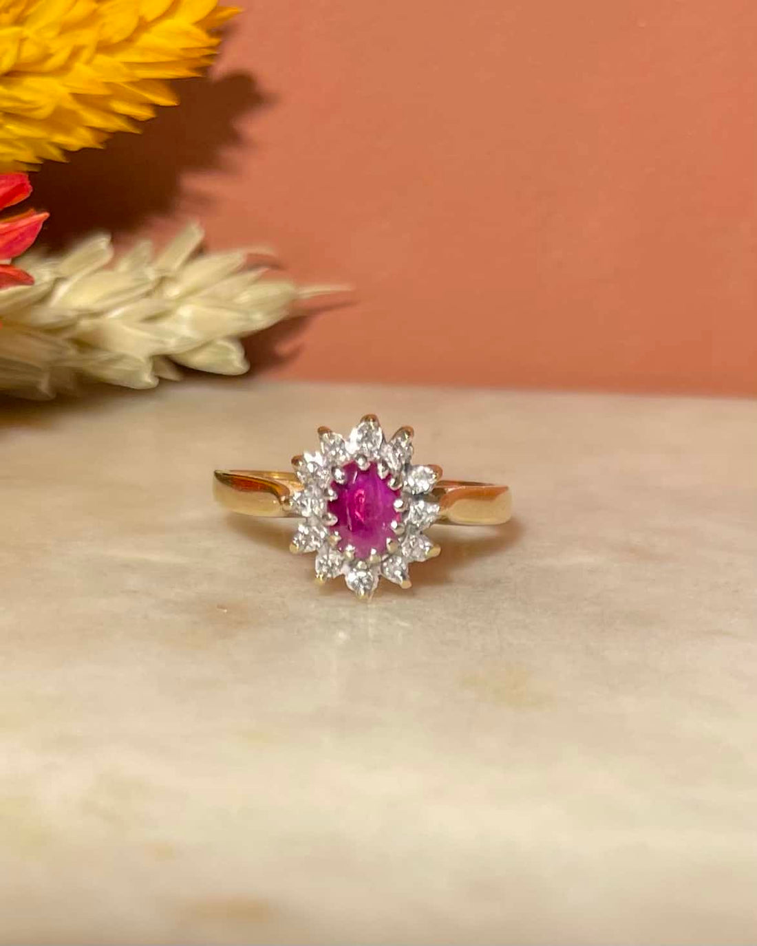 Bague Marguerite Rubis &amp; Diamants &quot;Aristée&quot;