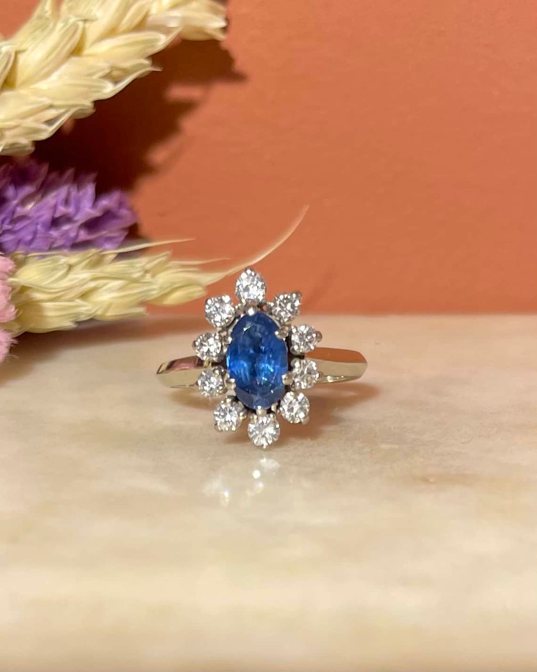 Bague Marguerite Saphir &amp; Diamants &quot;Caspian&quot;
