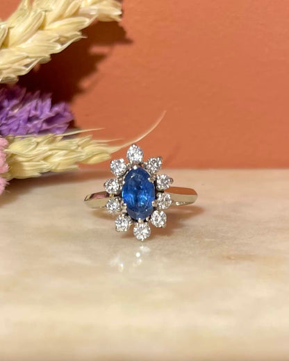 Bague Marguerite Saphir &amp; Diamants &quot;Caspian&quot;
