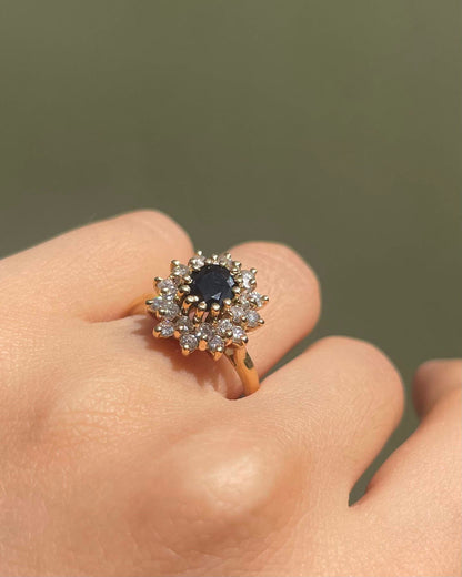 Bague Marguerite Saphir &amp; 24 Diamants &quot;Anastasia&quot;