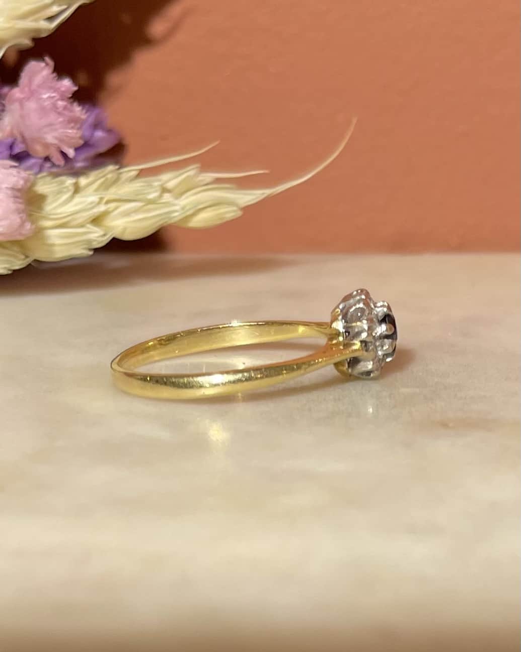 Bague Marguerite Saphir &amp; 8 Diamants &quot;Delilah&quot;