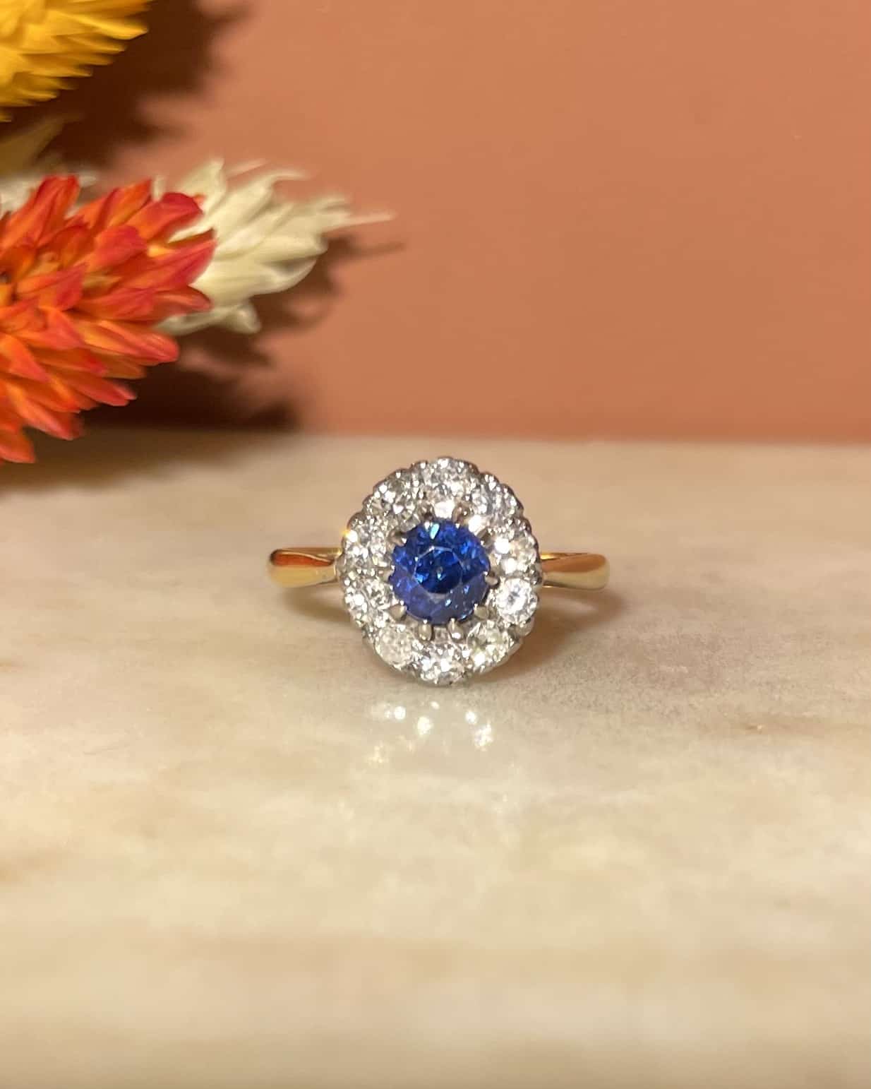 bague marguerite vintage sertie d&
