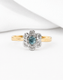Bague Marguerite Zircon Bleu & Diamants "Sabrina" - Elliade Paris