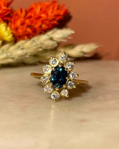 Bague Marguerite Saphir &amp; Diamants &quot;Solena&quot;