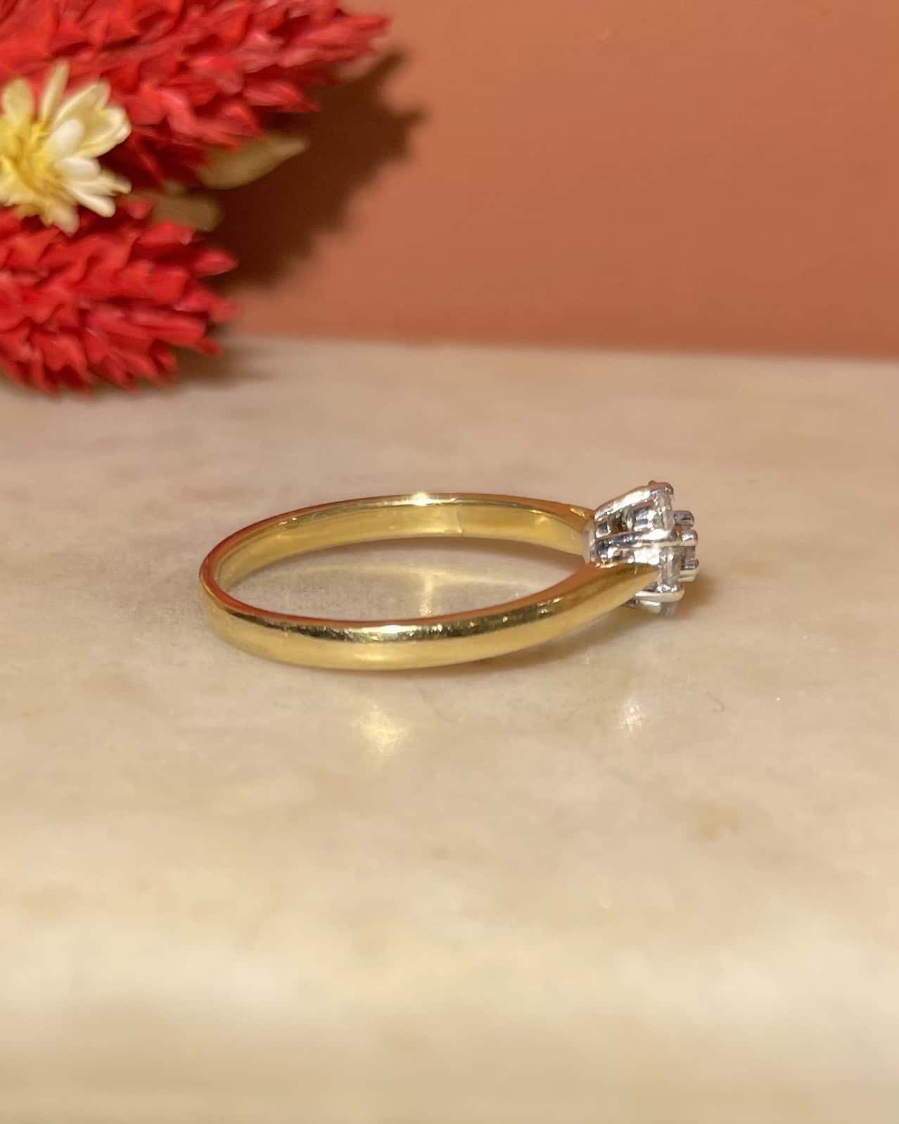 Bague Marguerite Vintage Diamants 0.21 carat &quot;Rila&quot;