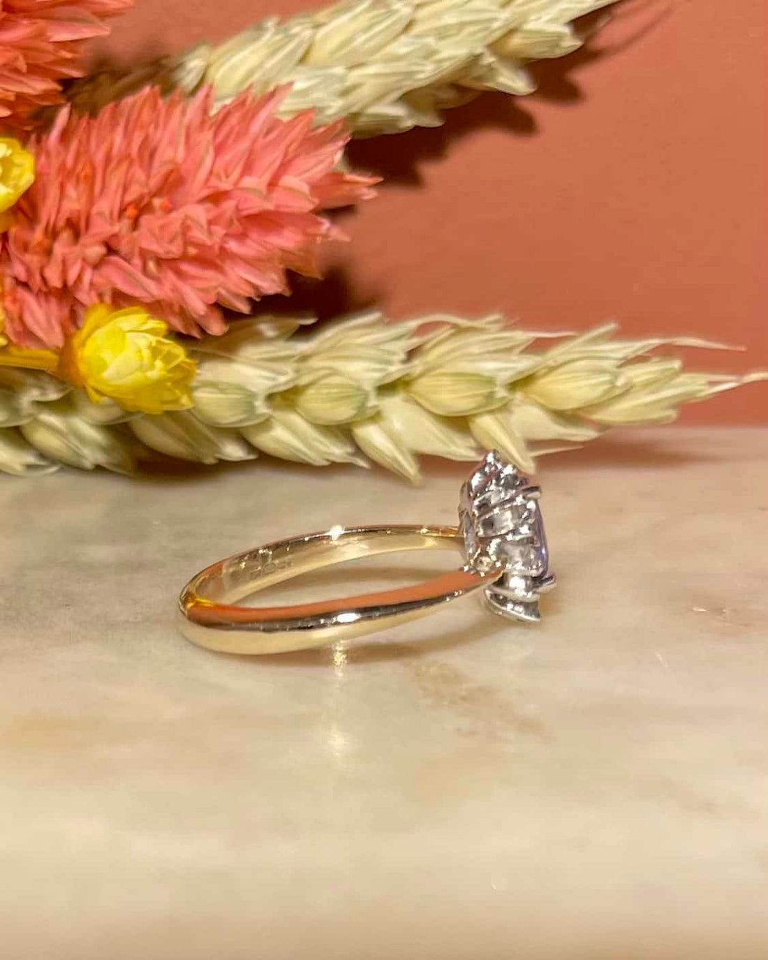 &quot;Laura&quot; 0.60 carat Tanzanite &amp;amp; Diamond Daisy Ring