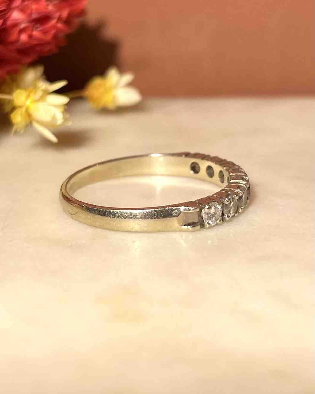 "Leah" Diamond Half Wedding Band