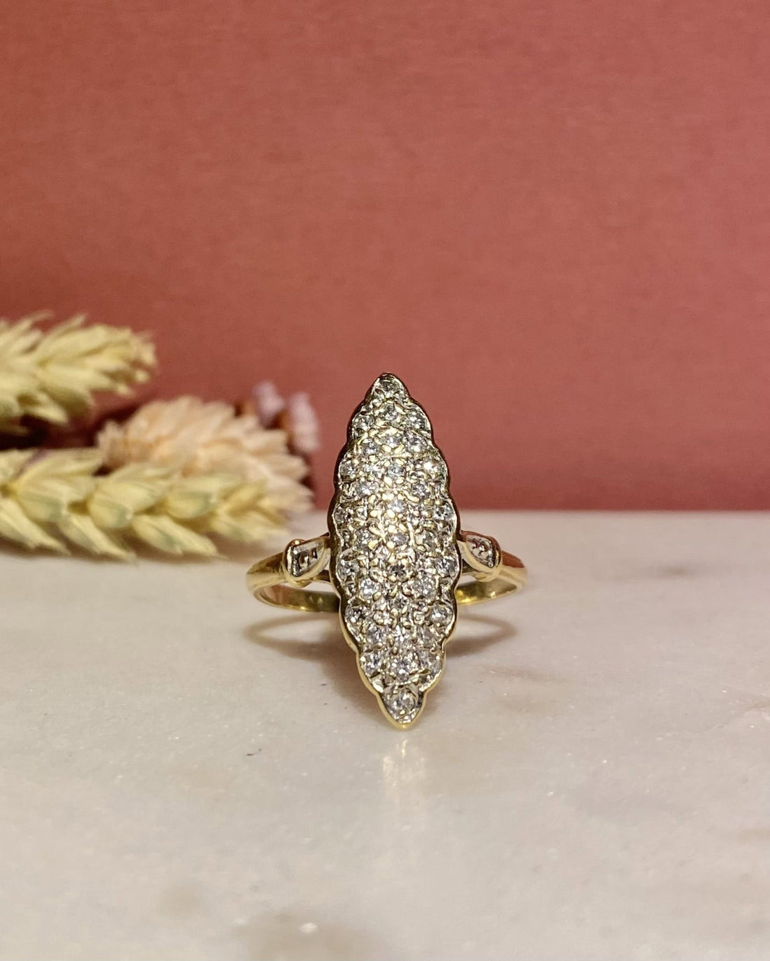 Bague Marquise 33 Diamants 0.66 carat &quot;Coraline&quot; - Elliade Paris