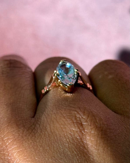 Bague Marquise Aigue-Marine 1.93 carat "Marine" - Elliade Paris