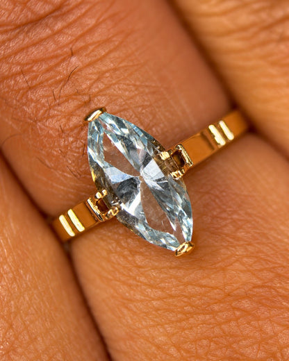 Bague Marquise Aigue-Marine 1.93 carat "Marine" - Elliade Paris