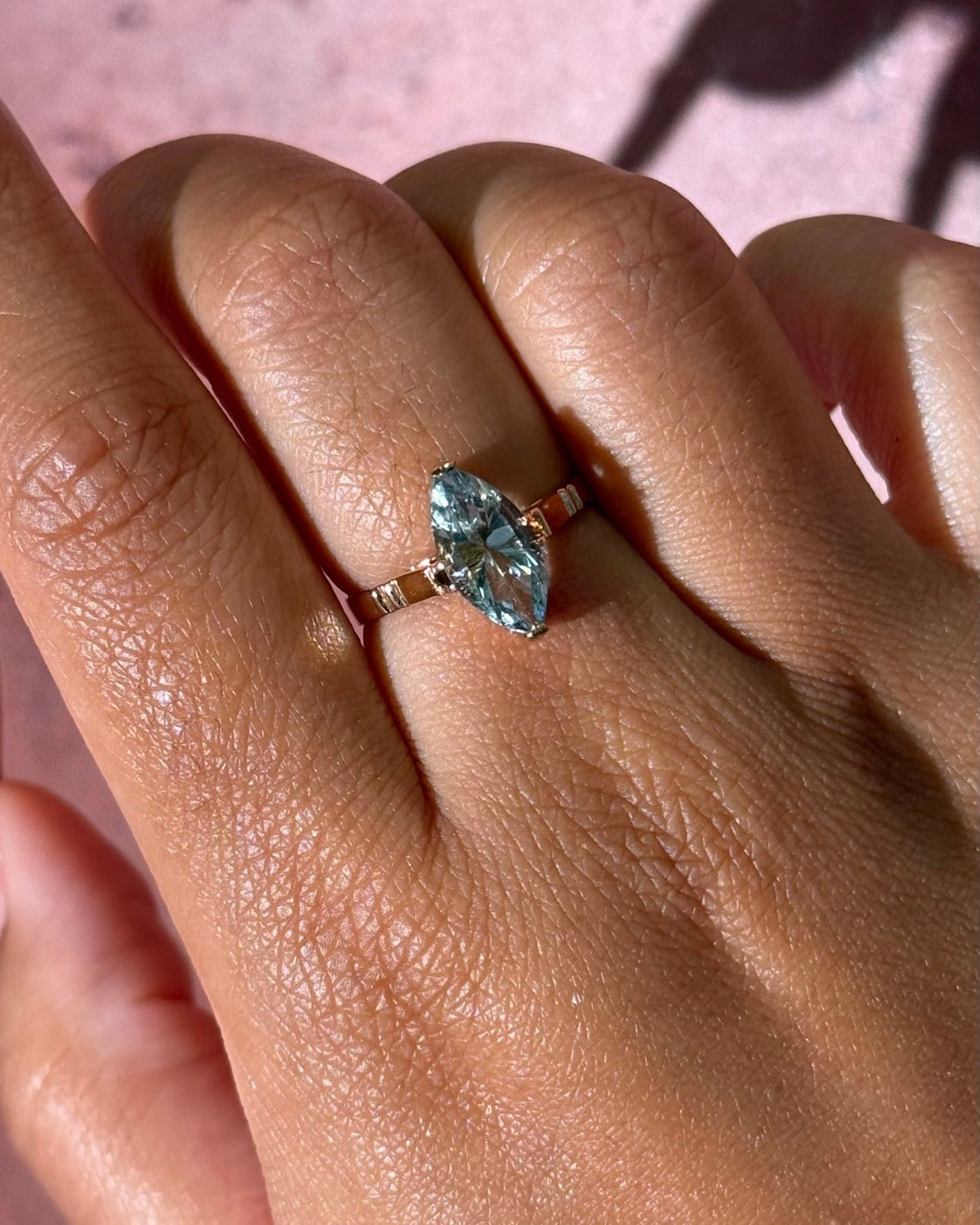 Bague Marquise Aigue-Marine 1.93 carat "Marine" - Elliade Paris