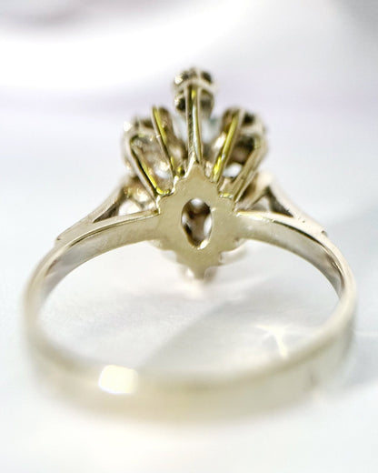 Bague Marquise Aigue-Marine &amp; Diamants "Mélania" - Elliade Paris