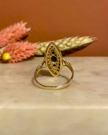 Bague Marquise Saphir &amp; Diamants &quot;Laeticia&quot;