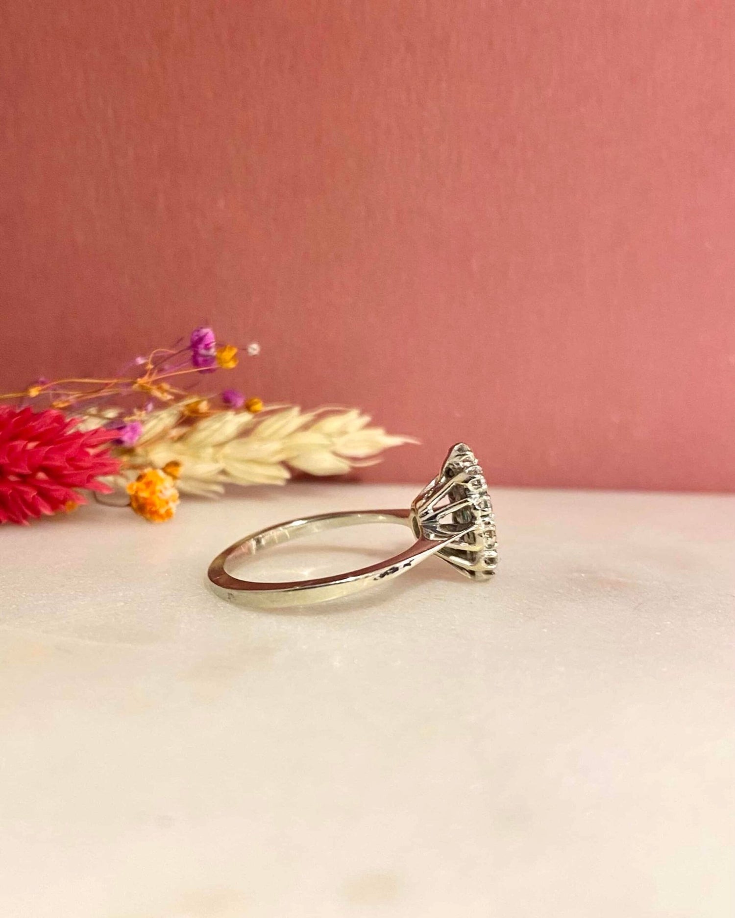Bague Marquise Émeraude 0.20 carat &amp; Diamants &quot;Armelle&quot; - Elliade Paris