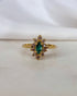 Bague Marquise Émeraude 0.21 carat & 10 Diamants "Anaëlle" - Elliade Paris