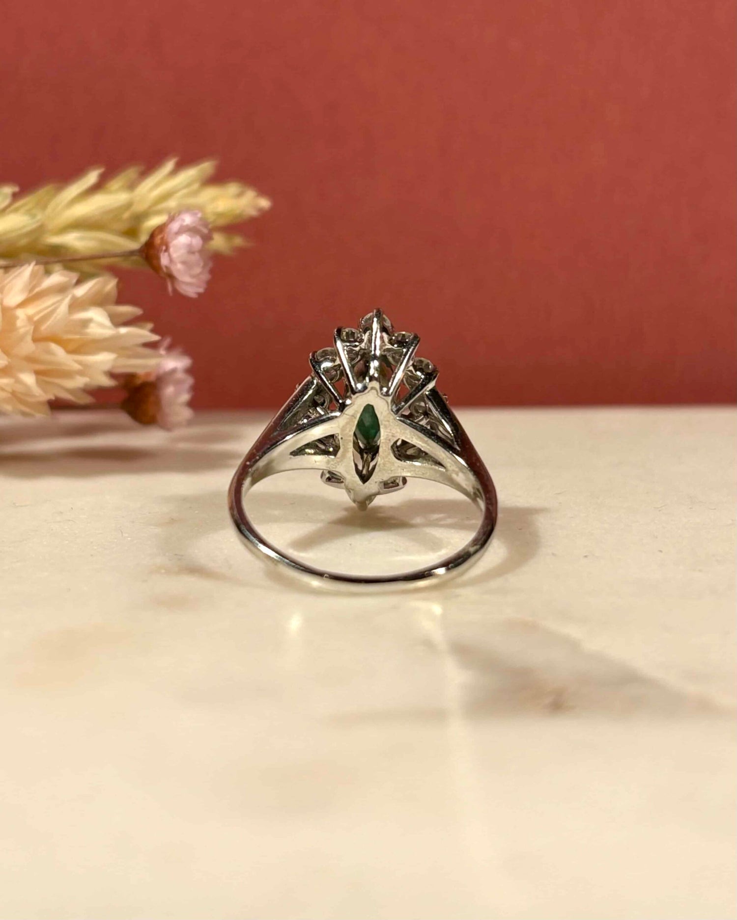 Bague Marguerite Émeraude 0.45 carat &amp; Diamants &quot;Maéa&quot;