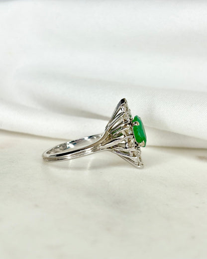 Bague Marquise Émeraude 1.40 carat &amp; Diamants 0.62 carat &quot;Leslie&quot; - Elliade Paris