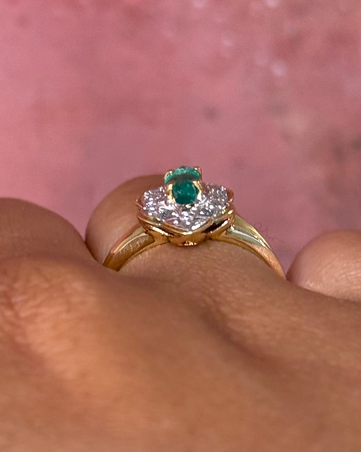 Bague Marquise Émeraude, Diamants &amp; Or "Annaelle" - Elliade Paris