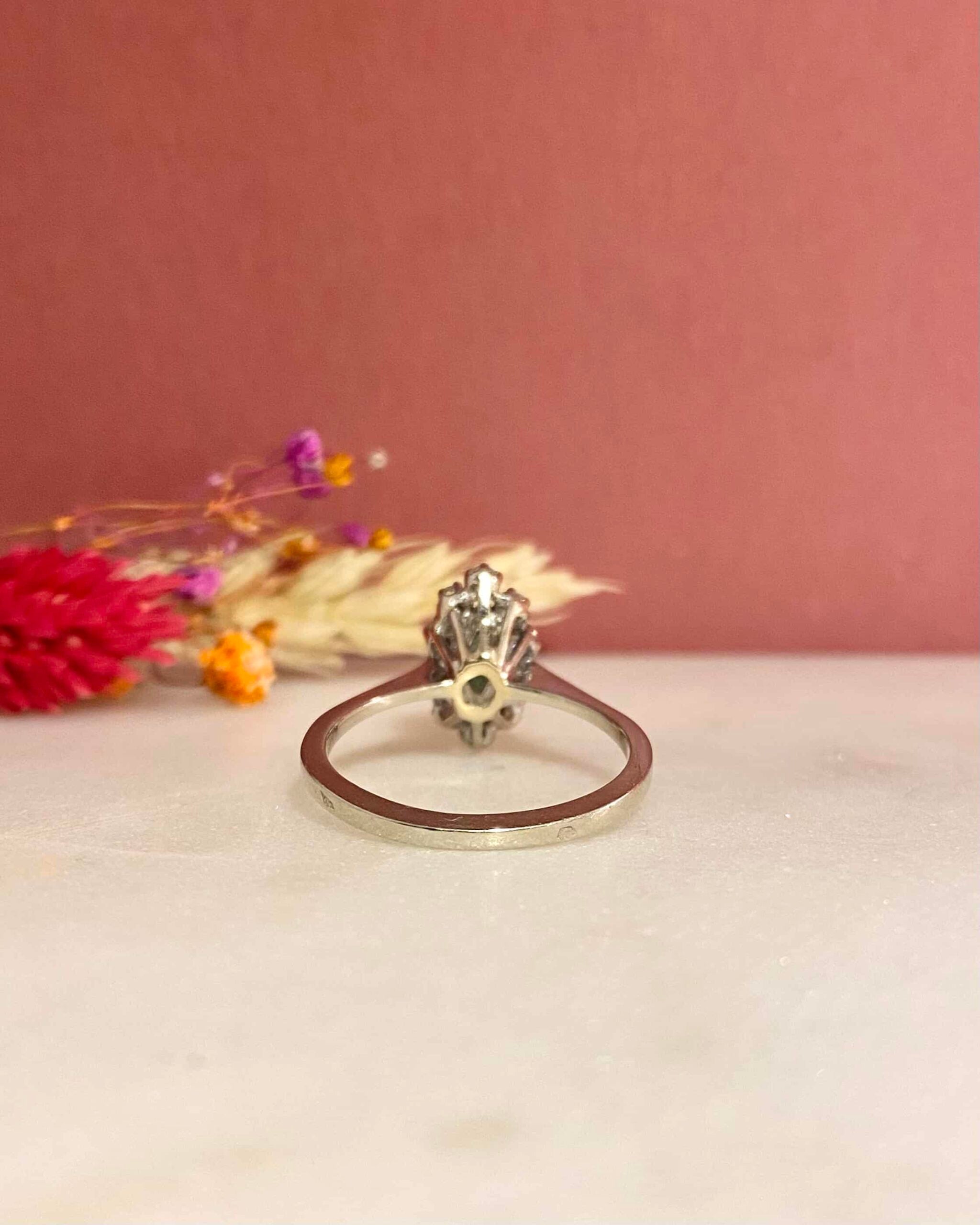 Bague Marquise Émeraude 0.20 carat &amp; Diamants &quot;Armelle&quot; - Elliade Paris