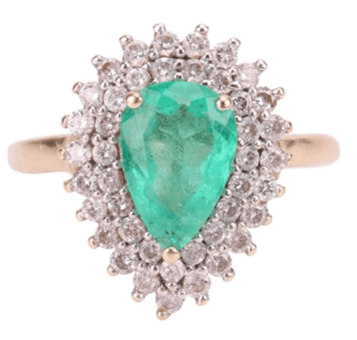 Bague marquise émeraude et diamants Boyanna - Elliade Paris