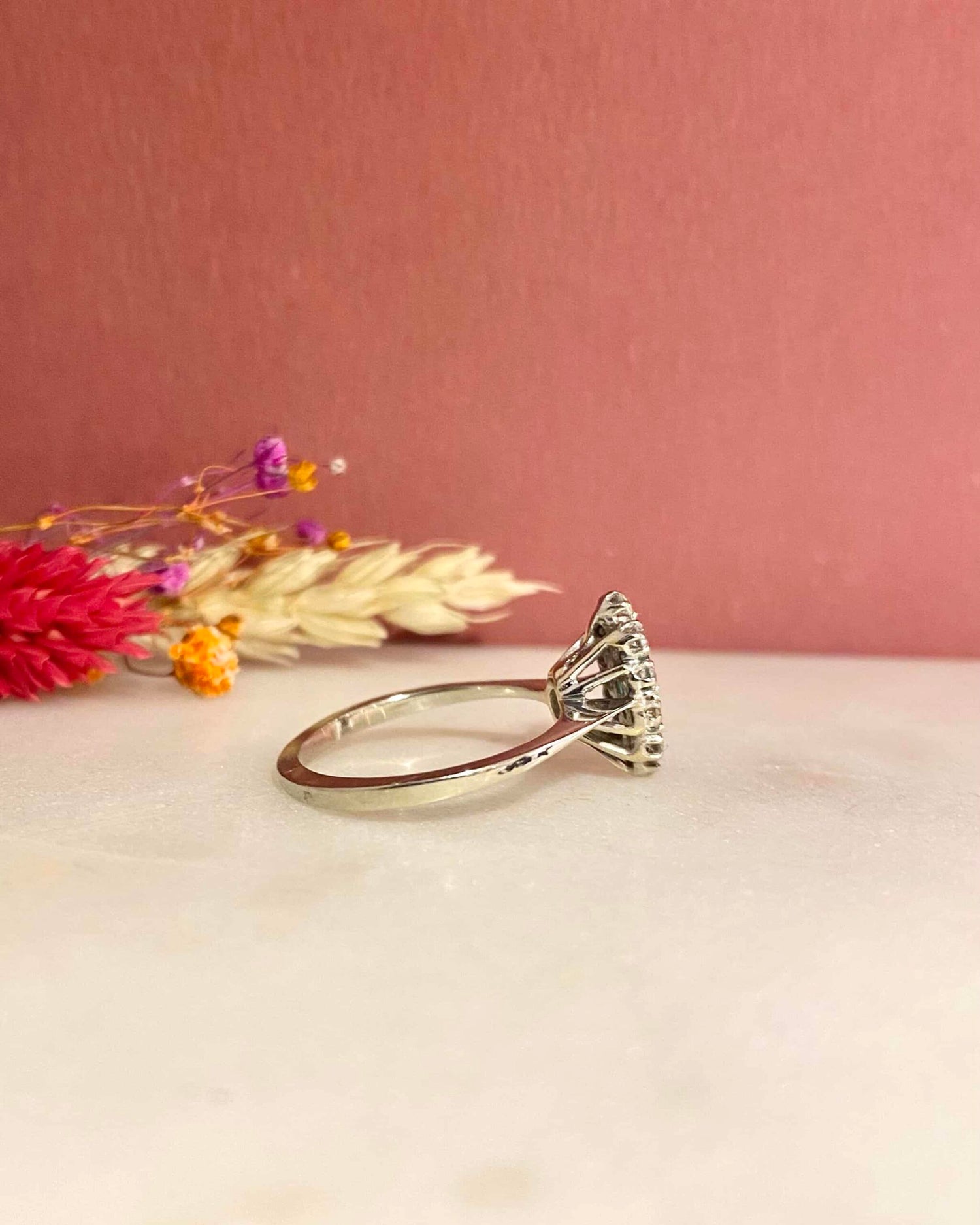 Bague Marquise Émeraude 0.20 carat &amp; Diamants &quot;Armelle&quot; - Elliade Paris