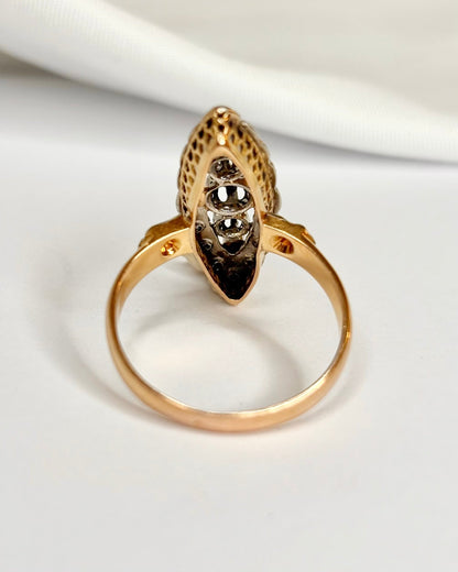 Bague Marquise Fin XIXème siècle 21 Diamants "Anna" - Elliade Paris