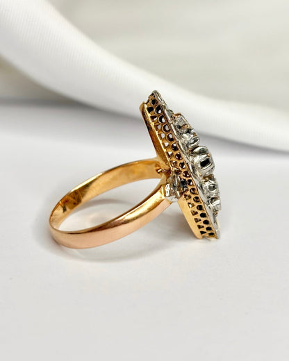 Bague Marquise Fin XIXème siècle 21 Diamants "Anna" - Elliade Paris