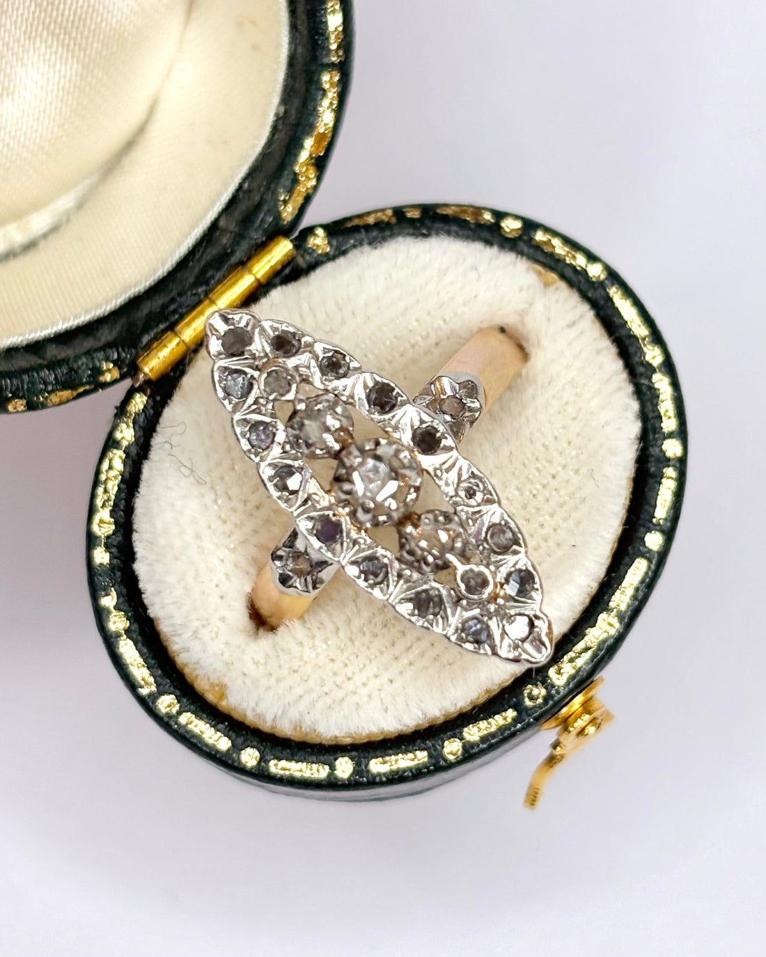 Bague Marquise Fin XIXème siècle 21 Diamants "Anna" - Elliade Paris